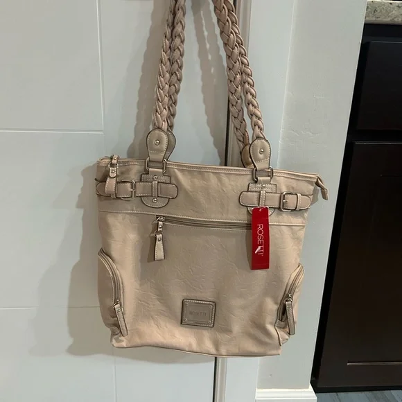 Rosetti Taupe Tote with Braided Straps - Picture 1 of 11